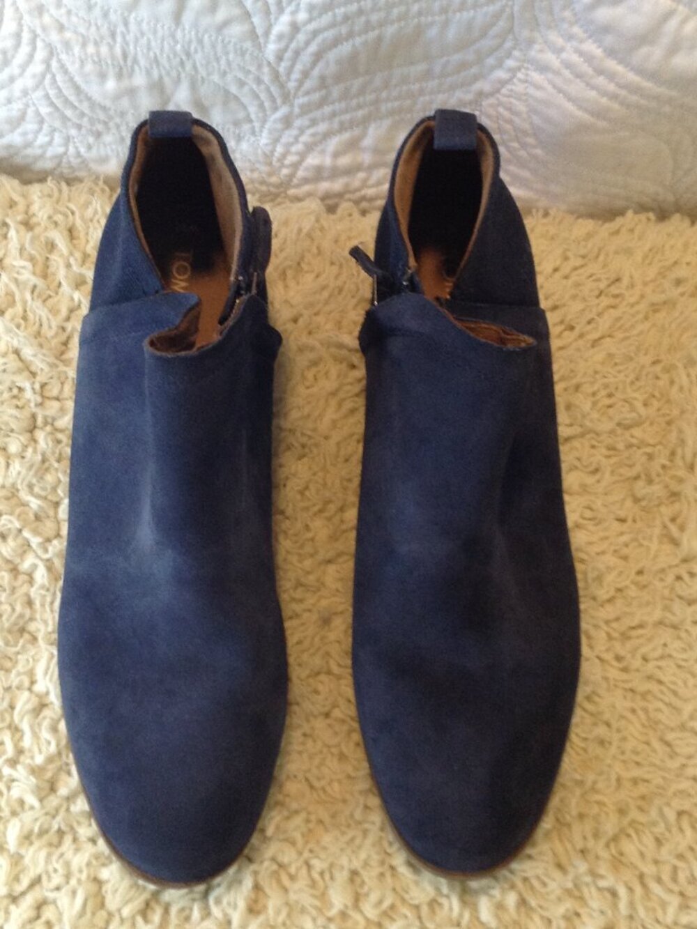 Tom's Deia Slip-on w/Zippers Booties Suede W12 Stylish Quality Hippie Collegiate